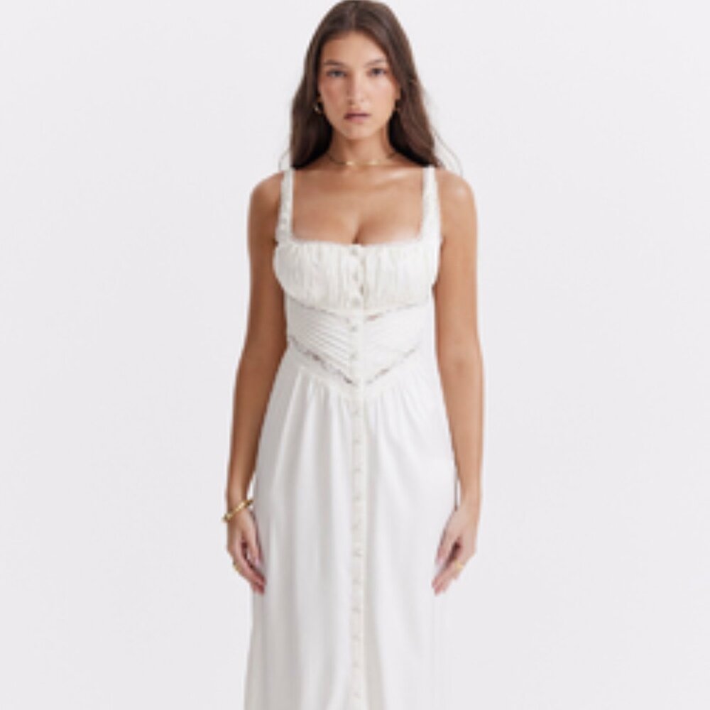 White silk House of CB dress - Picture 1 of 1